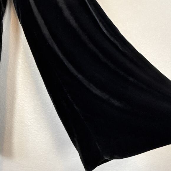 Heidi Weisel Womens Wide Leg Black Silk Velvet Pants Size 8 Fully Lined Holiday - Picture 3 of 8